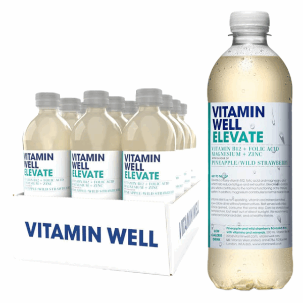 Vitamin Well Elevate Pineapple & Wild Strawberry 500ml 12 Pack