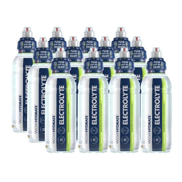 WOW HYDRATE ELECTROLYTE LEMON & LIME 500ml (12 PACK)