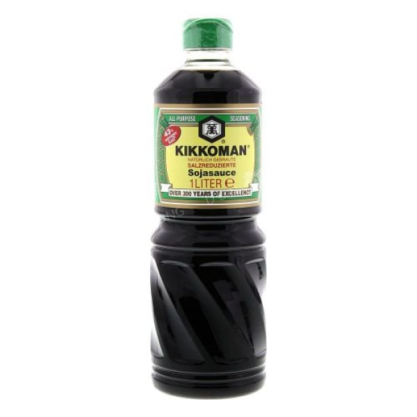 Sauce de soja brassée naturellement pauvre en sel (Kikkoman) 1L