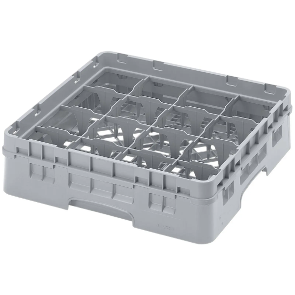 Casier de lavage à verre - 16 compartiments - 50 x 50 x 14,3 cm - Hauteur des verres : 9,2 cm