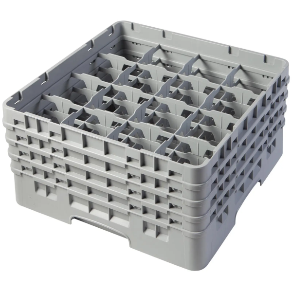 Casier de lavage à verre - 16 compartiments - 50 x 50 x 26,7 cm - Hauteur des verres : 21,5 cm