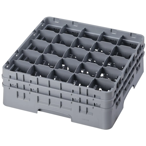 Casier de lavage à verre - 25 compartiments - 50 x 50 x 18,4 cm - Hauteur des verres : 13,3 cm