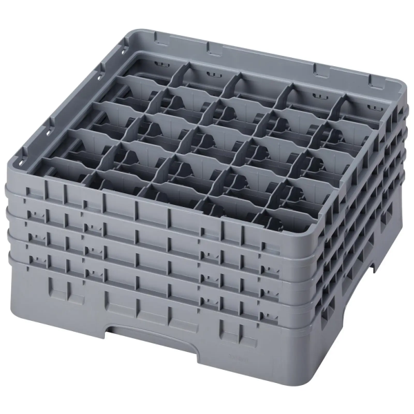 Casier de lavage à verre - 25 compartiments - 50 x 50 x 22,5 cm - Hauteur des verres : 19,6 cm