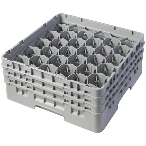 Casier de lavage à verre - 30 compartiments - 50 x 50 x 22,5 cm - Hauteur des verres : 17,4 cm