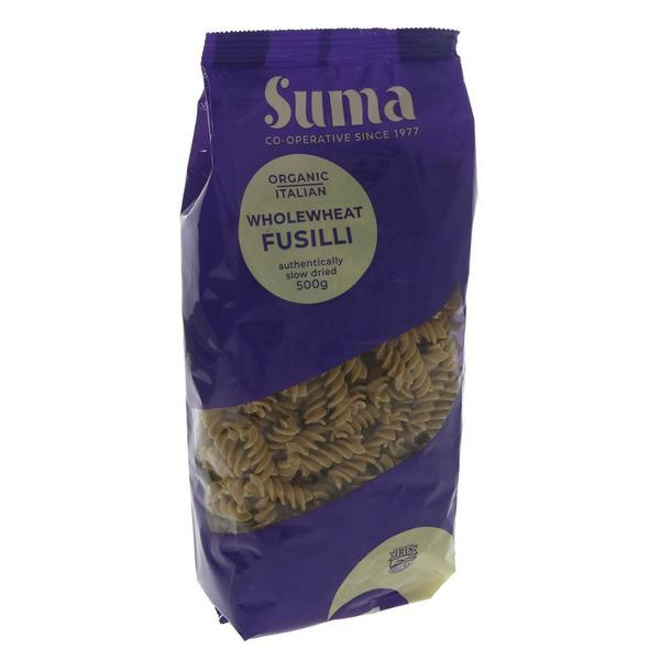 Suma Organic Wholewheat Fusilli Pasta 500g