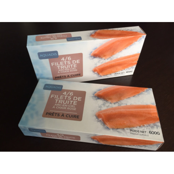 [surgelé] 3 À 4 Filets De Truite À Chair Rose Avec Peau 100/150gr