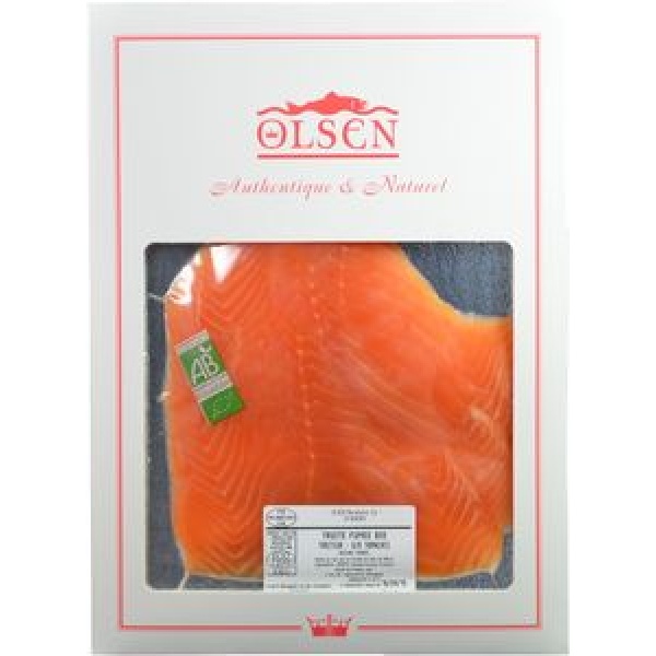 Truite de rivière fumée bio AB en plaque traiteur 100g