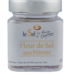 FLEUR DE SEL AUX POIVRES MAISON CHARTEAU GUÉRANDE,130GR