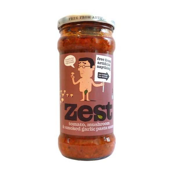 Sauce pour pâtes aux zestes de champignons et à l'ail fumé sans sucre ajouté, Vegan 340g