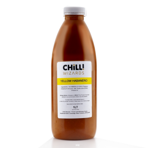 Purée de piment Habanero jaune sans pépins 1ltr