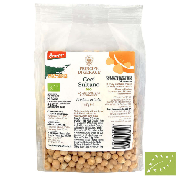 Pois chiches séchés biologiques 400 g - Mediterranea Foods
