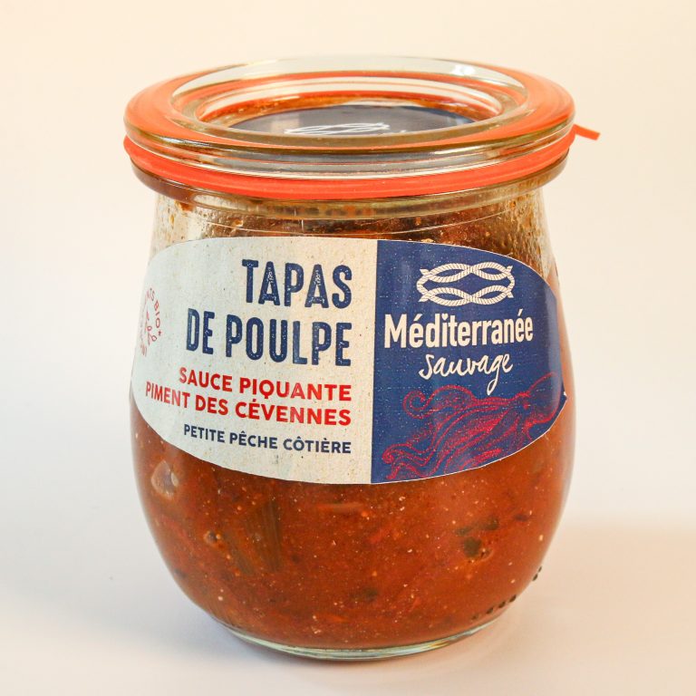 TAPAS DE POULPE, sauce piquante au piment des Cévennes