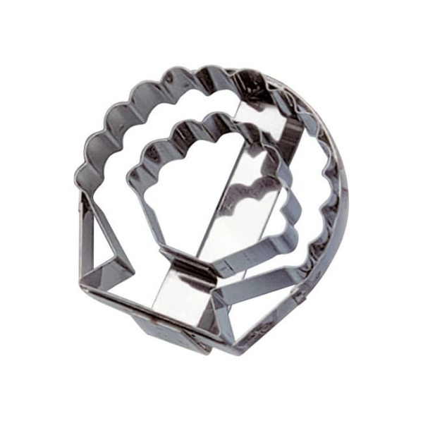 Découpoir saint-jacques double inox cannelé 11 cm