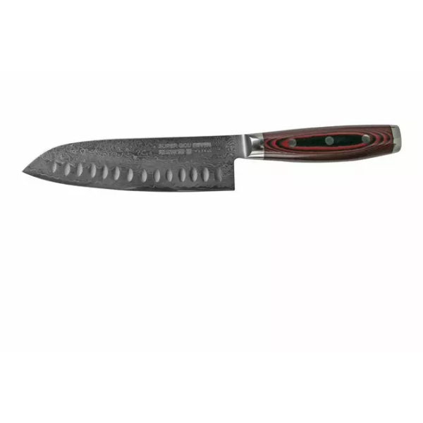Yaxell Super Gou 37118 santoku avec alvéoles acier damas 161 couches, 16,5 cm