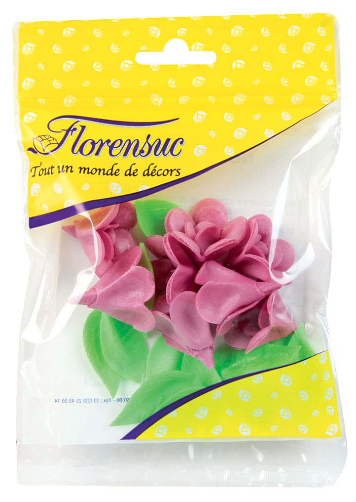 Roses rouges avec feuilles (x 6)