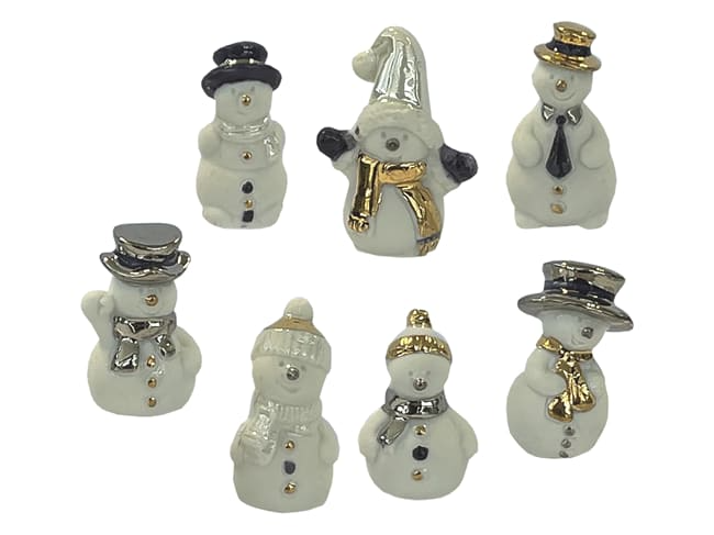 Fèves "Bonhomme de neige/or"
