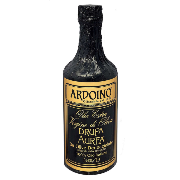 DRUPA AUREA huile d'olive extra vierge d'olives italiennes dénoyautées 500 ml - Ardoino, Isnardi