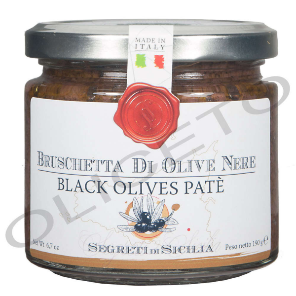 Bruschetta - Paté di Olive nere - crème d'olives noires 190 g - Cutrera