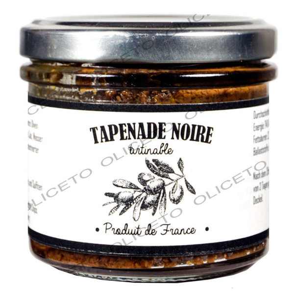Tapenade noire pâte d'olives noires assaisonnées pot 100g - Carlant