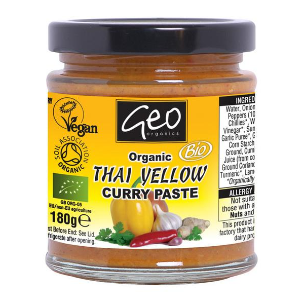 Geo Organics Pâte de Curry Jaune Bio Thaïlande 180g
