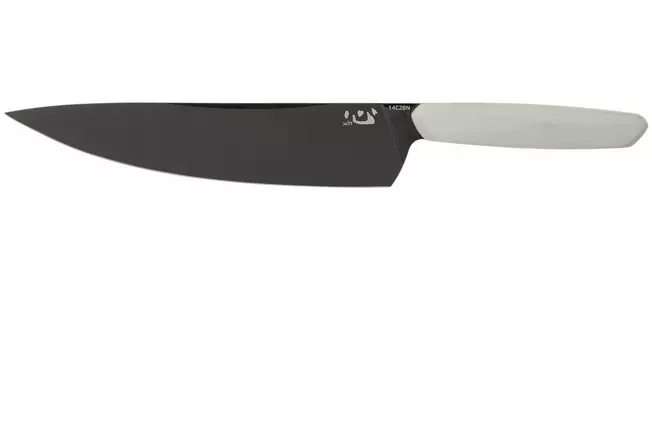 Xin Cutlery XinCore XC125 White G10, Red Liners, Black TiN Coating, couteau de chef 21,5 cm