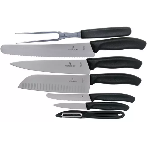 Victorinox SwissClassic 6.7133.7G 7-piece kitchen knife set, black