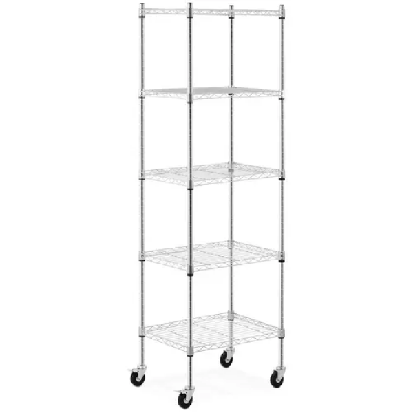 Étagère métallique - 60 x 45 x 190 cm - 50 kg - 4 roulettes - Royal Catering