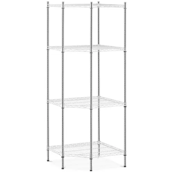 Étagère d'angle - Métal - 68 x 68 x 180 cm - 1 000 kg - Fini chromé