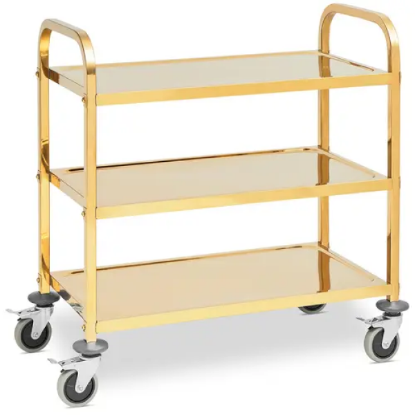 Charriot de service - 3 plateaux - Royal Catering - 240 kg max. - Tablettes : 79,5 x 44,5 cm
