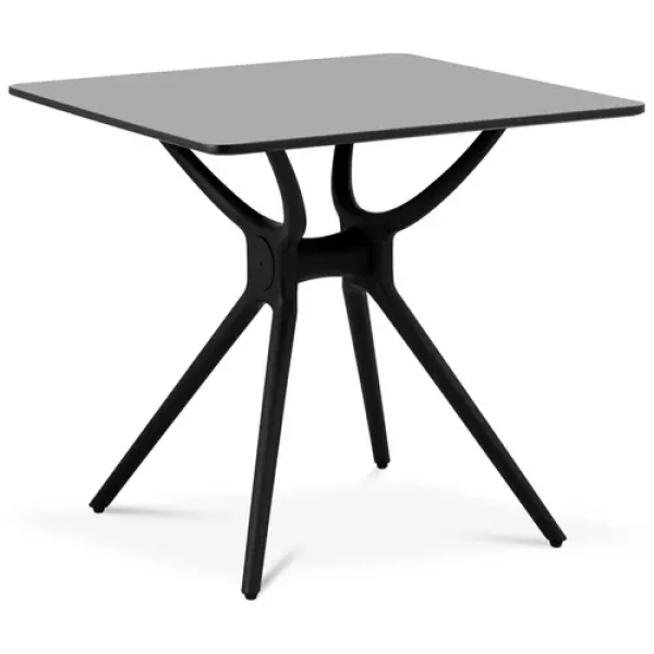 Table - Plateau carré - 80 x 80 cm - Coloris noir