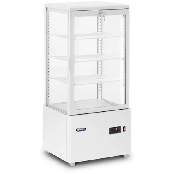 Vitrine réfrigérée - 78 l - Royal Catering - 4 niveaux - Blanc - Verrouillable