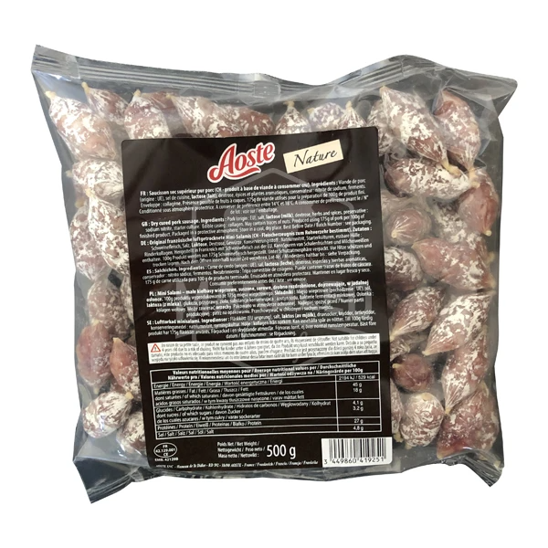 Saucisson bouchée nature Aoste 500 gr.
