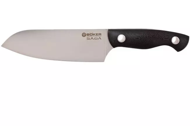 Böker 131266 Saga Couteau Santoku 16 cm, bleu satiné