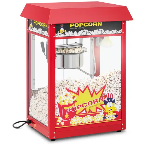 Petite machine à popcorn - Puissance 1 600 W, acier inoxydable, verre trempé et Téflon