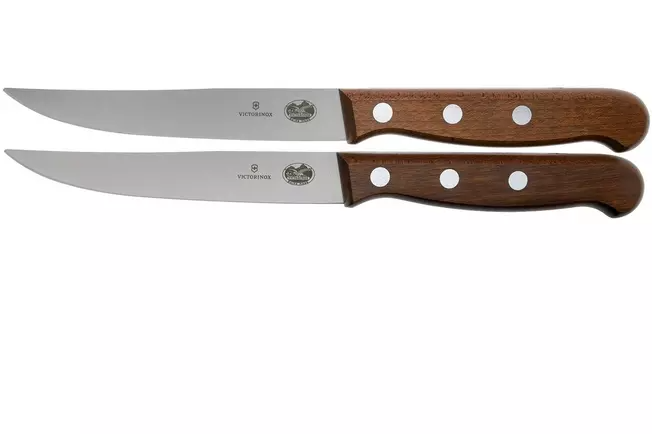 Couteau à steak Victorinox Wood 5.1200.12G, lot de 2, bord droit
