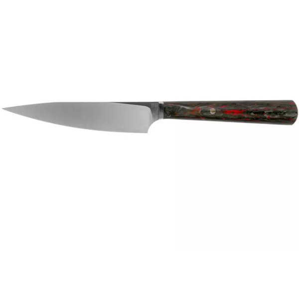 WE Knife Yakula 2013B Red & Black Fibre de carbone, couteau universel 11 cm