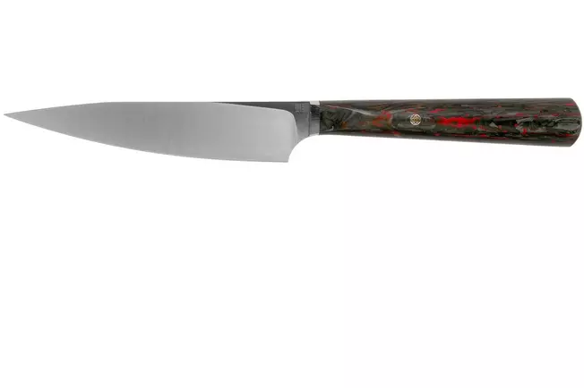 WE Knife Yakula 2013B Red & Black Fibre de carbone, couteau universel 11 cm