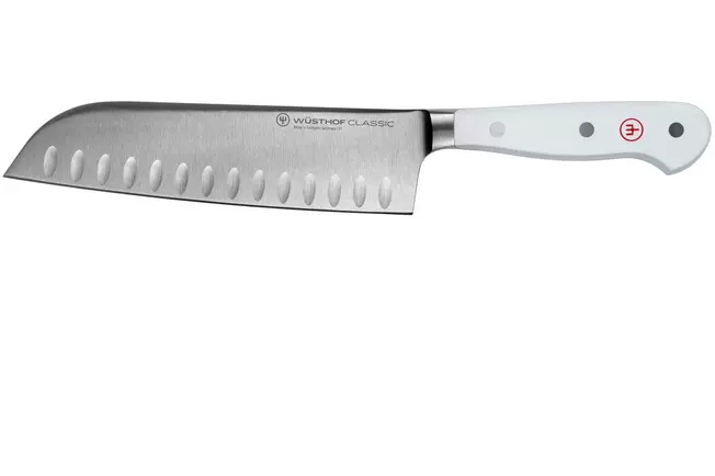 Wüsthof Classic White santoku avec alvéoles 17 cm, 1040231317