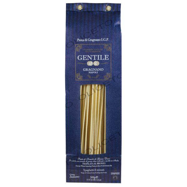 Spaghetti 8 min Pâtes italiennes de blé dur IGP paquet de 500 g - Gentile, Gragnano
