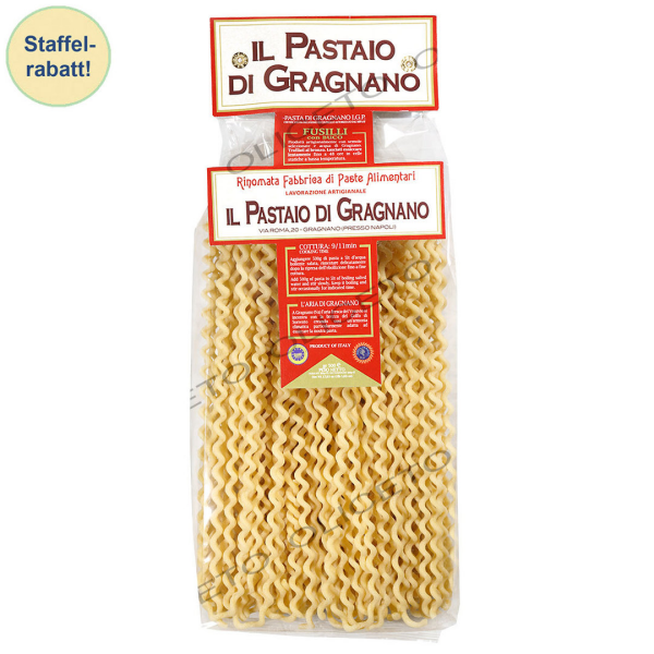 Fusilli con Buco IGP Pâtes de blé dur paquet de 500 g - il Pastaio di Gragnano