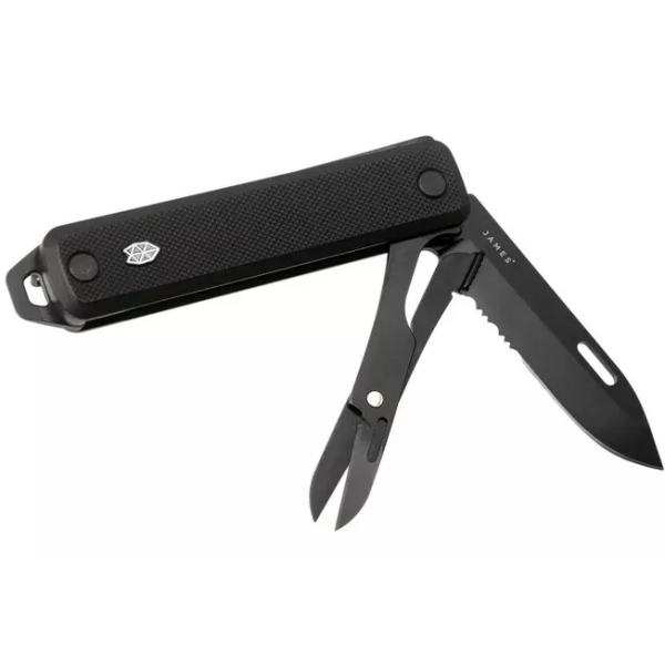The James Brand Ellis Scissors, Black, Black, couteau de poche G10