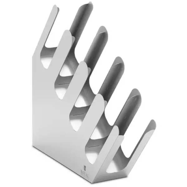 Présentoir pour gobelets et couvercles - 4 compartiments - inclinés - acier inoxydable - Royal Catering