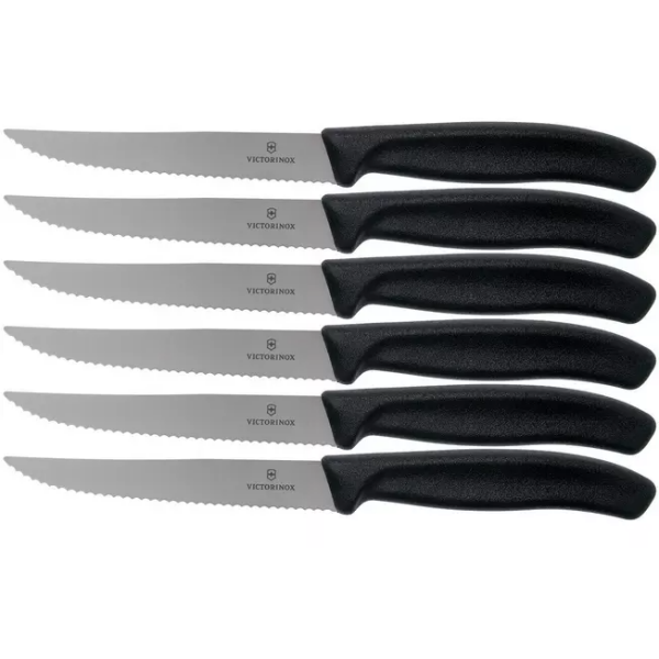 Victorinox SwissClassic 6.7233.6, ensemble de 6 couteaux à steak, noir