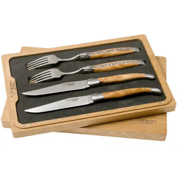 Laguiole en Aubrac CCF99OLIHL ménagère 4 pièces bois d'olivier