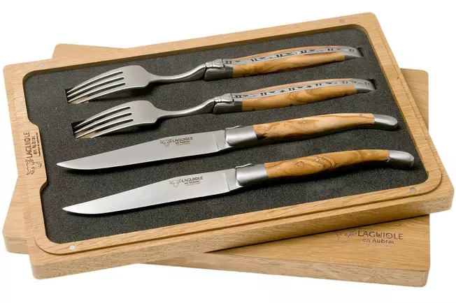 Laguiole en Aubrac CCF99OLIHL ménagère 4 pièces bois d'olivier