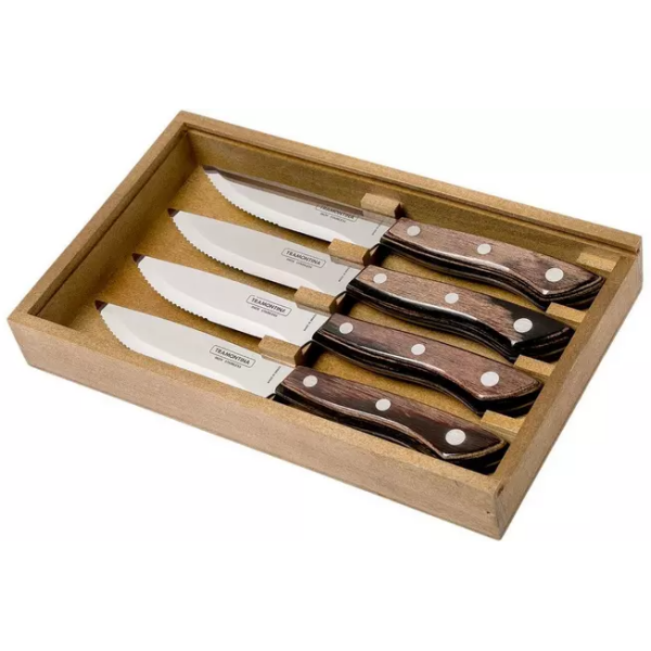 Tramontina Churrasco Premium Bueno ensemble de couteaux à steak marron 4 pièces