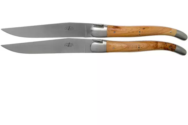Forge de Laguiole, T22MMINGE, set de 2 couteaux à steak mat, Genévrier
