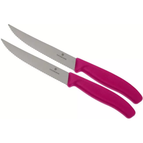 Victorinox Swissclassic couteau à pizza/steak rose, lot de 2, 6.7936.12L5B