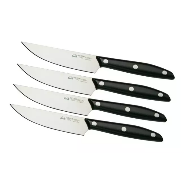 Due Cigni 1896 America 2C1019SET4, ensemble de 4 couteaux à steak, noir