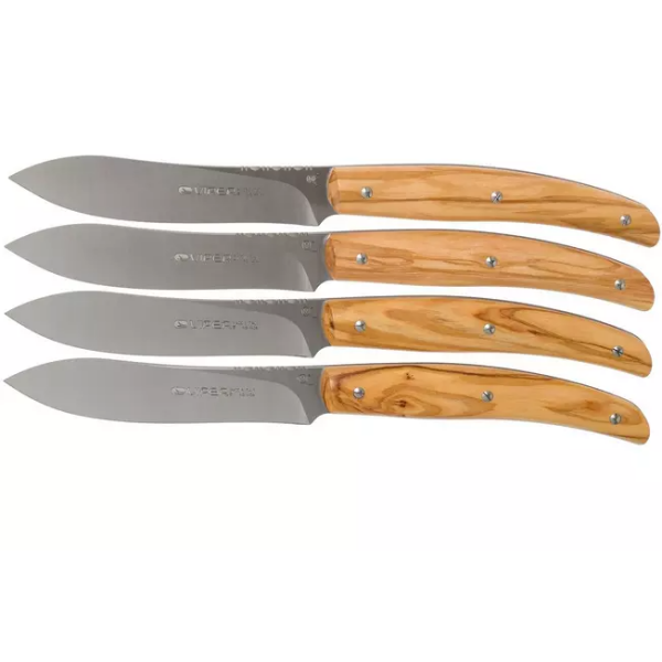 Viper Costata ensemble de couteaux à steak en bois d'olivier 4 pièces, VT7502-04UL